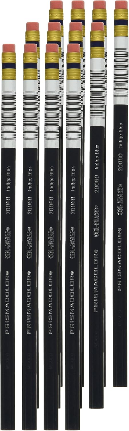 Prismacolor Col-Erase Erasable Colored Pencil, Indigo Blue (20060) : Wood Colored Pencils : Office Products