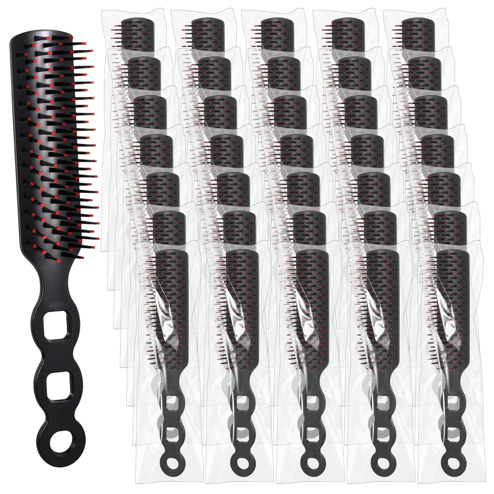 Photo 1 of 100 PCS Hair Brushes Bulk for Homeless, Disposable Hair Brushes Wet Hairs Brush Travel Detangling Disposable Hair-Brush Wrapped Hairs Brush for Shelter Hotel Charity