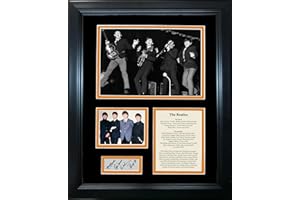 HOFSM.COM HALL OF FAME SPORTS MEMORABILIA Framed The Beatles Band Discography Facsimile Laser Engraved Signatures Auto 11"x14" Music Photo Sig Collage