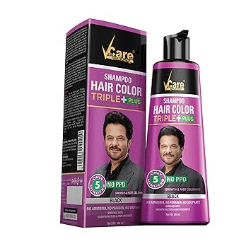 VCare Shampoo Hair Color Black, 380 ml