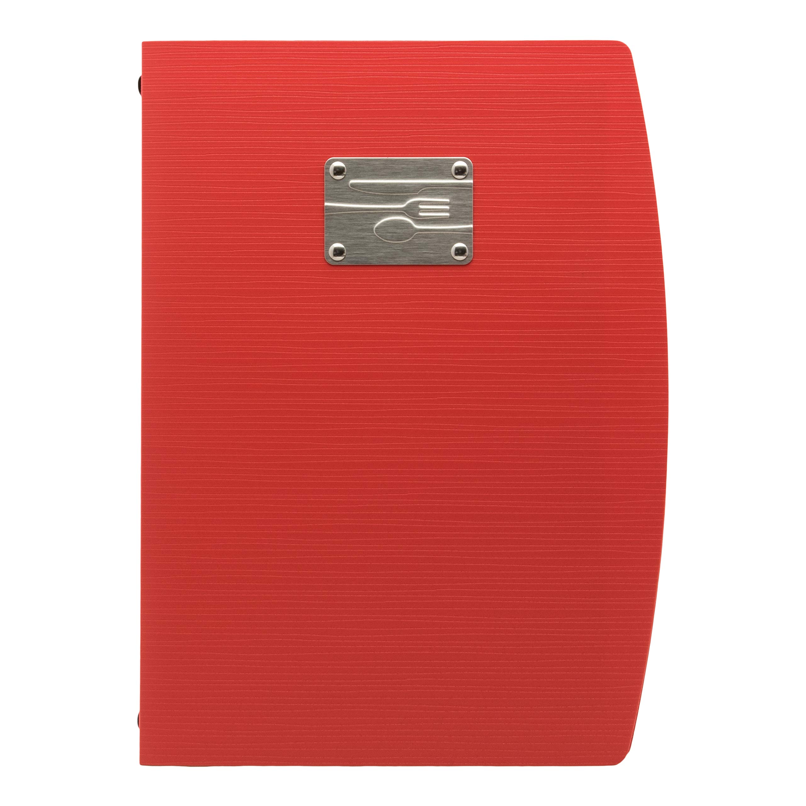 Securit Rio A4 Menu Holder with Fork Design Front Plate and 1 Double Insert - Red