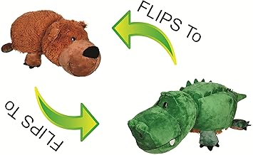 Skylofts 40cm (Crocodile + Labrador) 2-in-1 Stuffed Animal 16 inch Soft Toy- Adorable Plush Animals That Transform from one Animal into Another with a Quick Flip.