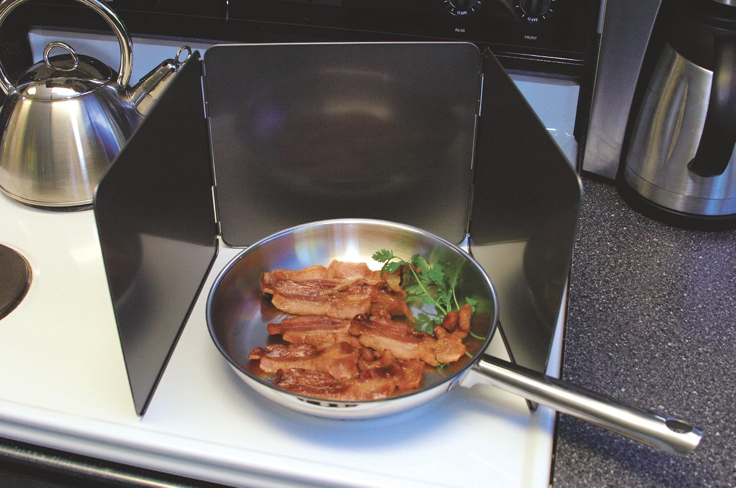 Norpro Non-Stick Splatter Guard, Silver, 10in/25.5cm x 9in/23cm - Image 5