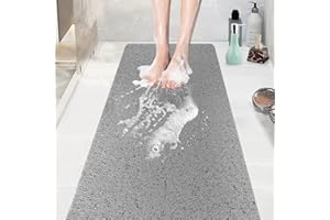 Bathtub Mat Non Slip Shower Mat, 40 x 100 cm, Soft Textured PVC Loofah Mat for Bathroom Inside Shower Anti Slip Bath Mat Bath
