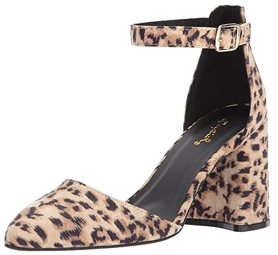 qupid leopard block heels