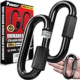 PAMAZY 2PCS 4.2” Heavy Duty Chain Quick Links, 2500 LBS Weight Capacity, Durable, Anti-Rust, High Strength Chain Connector, Carabiner for Big Chain Connecting, Hammock Hanging, Hiking, Camping