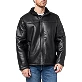DOCKERS Men's Stand Collar Faux Shearling Jacket