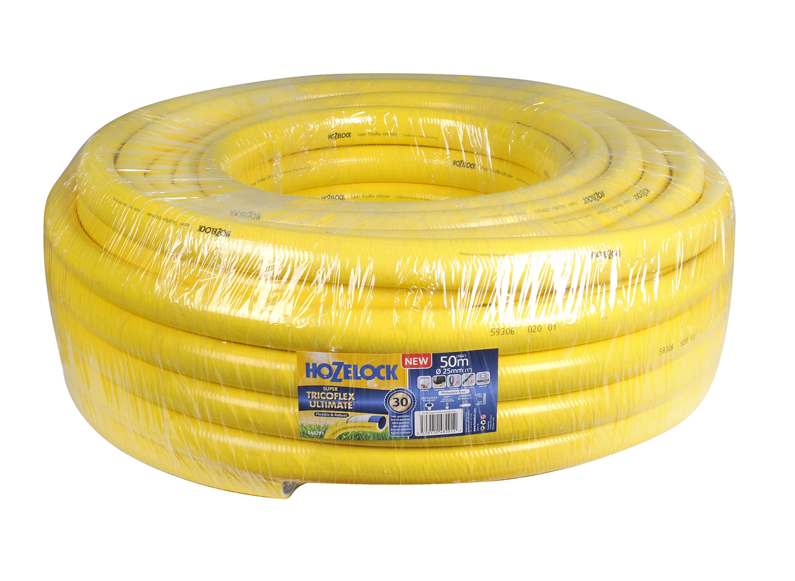 Hozelock 48291 25 mm 50 m Super Tricoflex Ultimate Water Hose - Yellow
