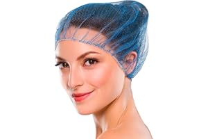 ABC PACK & SUPPLY Blue Disposable Hair Net, 28 Inches. Pack of 100 Nylon Hairnet Medical. Disposable Hair Cap. Unisex Surgical Head Cover. Elastic Hairnets for Cooking, Cleaning, Food Service