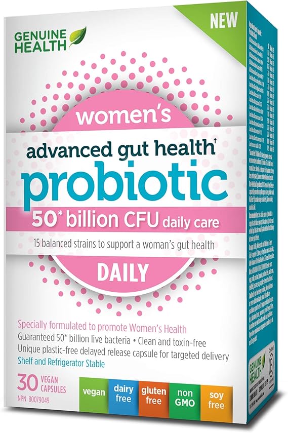 Genuine Health Advanced Gut Health Daily Probiotics for Women, 50