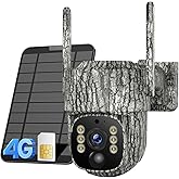 Cellular Trail Camera, 2.5K Live Streaming, 4G LTE Game Camera, 360° View, Night Vision, Remote Access, Motion Activated, SIM Card Included, Solar Powered Cellular Security Camera for Outdoor, Farm