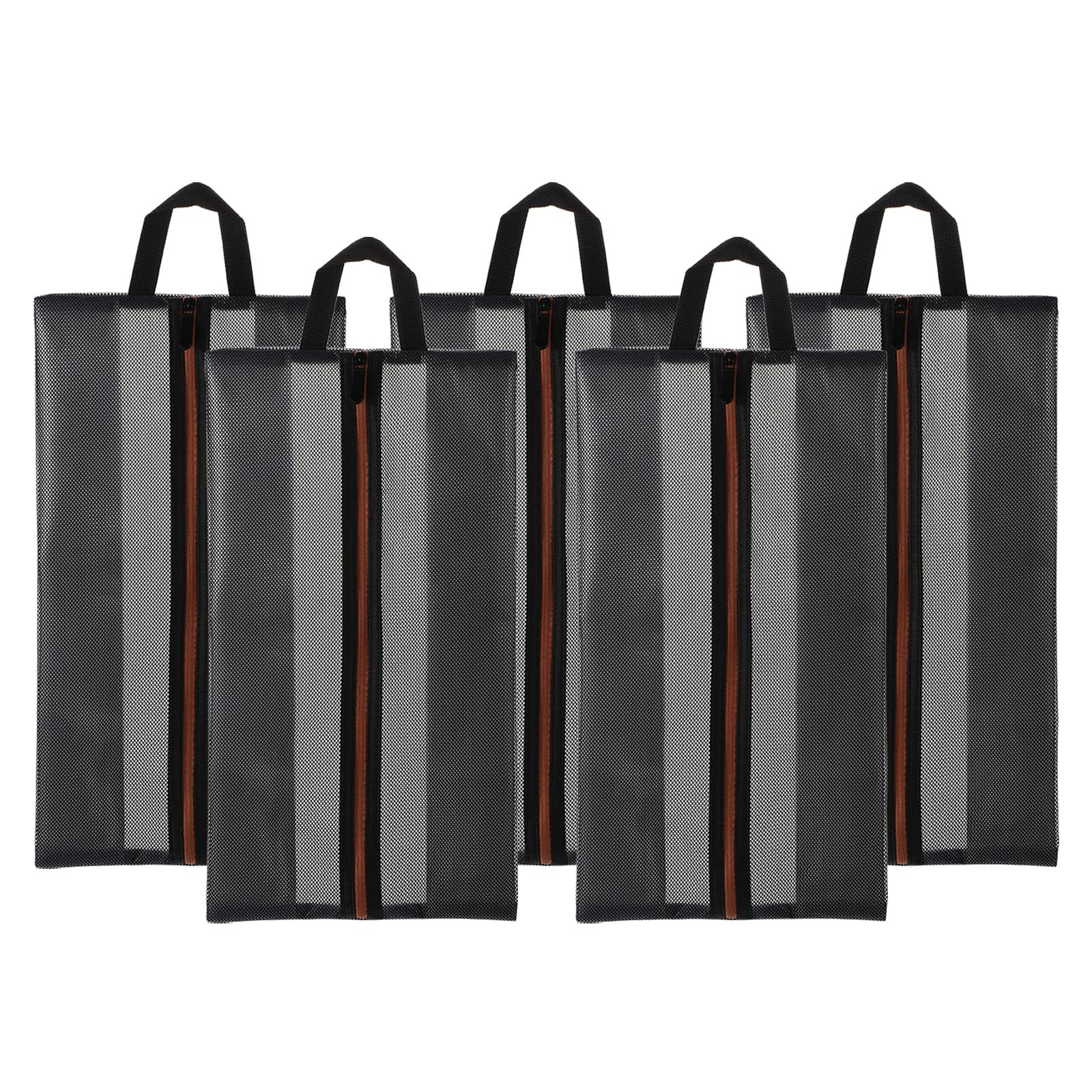 PATIKIL Shoe Bags for Travel, XX-Large Durable Waterproof Shoe Bags for Women Men 5 Pack Portable Storage Organizer with Zipper for Outdoor, Black (Nylon)