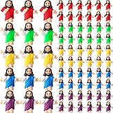 DoubleFill 100 Pcs Multicolor Tiny Jesus Figurines Little Mini Jesus Figures to Hide and Seek Tiny Pocket Christ Savior Toy Religious Gifts for Easter Egg Stuffers Church Baptism Party Favors