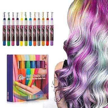 Hair Chalk Set Color Temporary Paint Pen Non Toxic Portable Hair Dye Set Toys Gifts For Girls Age 4 5 6 7 8birthday Party 12pcs Amazon In Toys Games