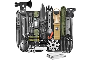 SUYWOEU Gifts for Men Dad Husband Fathers Day, Survival Gear and Equipment kit 21 in 1, Professional Cool Gadgets Stuff Tactical Tool, Gift Ideas for Him Son Daughter Emergency Hunting Outdoors Camping Hiking
