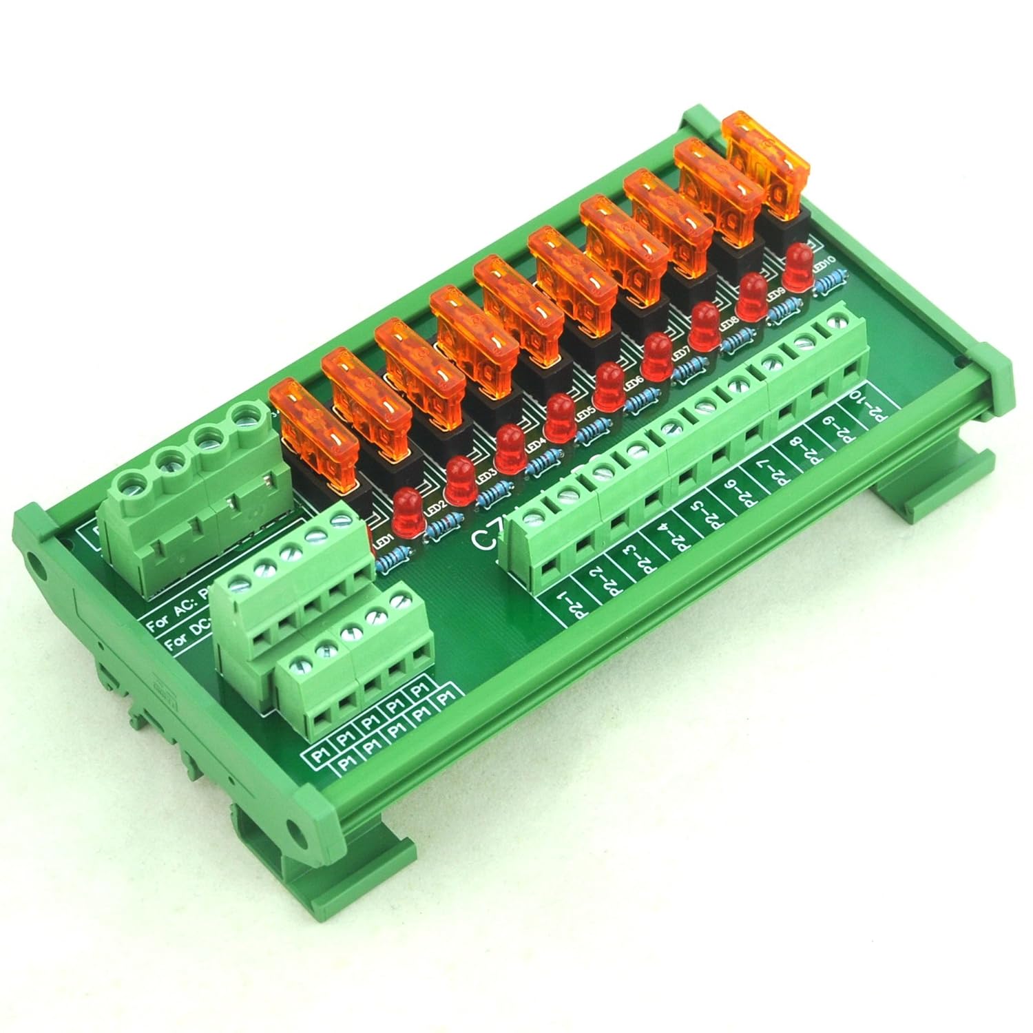 Electronics-Salon DIN Rail Mount 10 Position Power Distribution Fuse Module  Board, For AC/DC 5~32V: Amazon.com: Industrial & Scientific