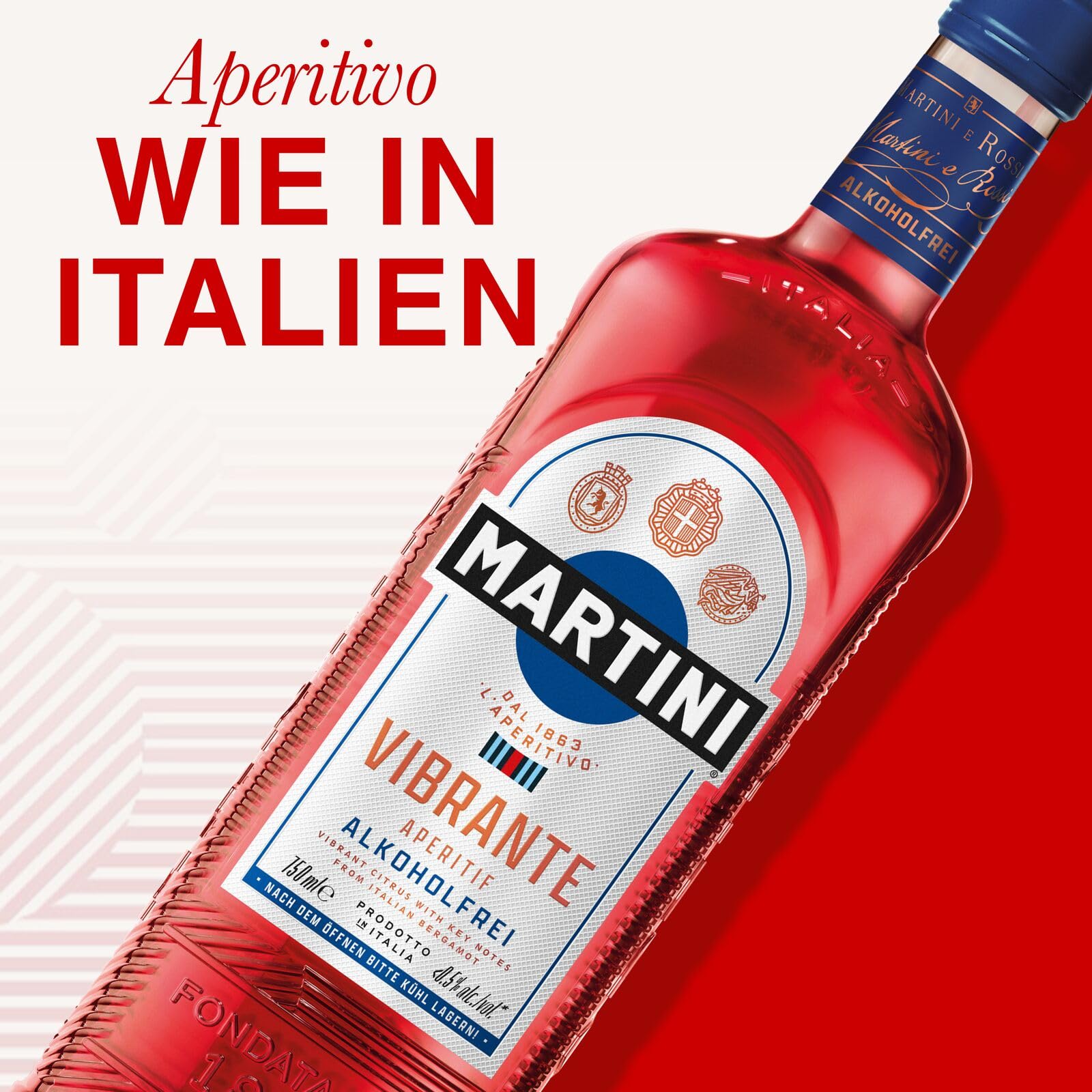 MARTINI Vibrante alkoholfreier Aperitif, 75cl / 750ml, angereichert mit hochwertigen Botanicals 8