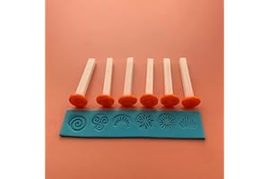 UNUAST Texture Tips Stamps Sparkle Spirals of 6 Small Stamp Set for Polymer Clay and Mixed Media