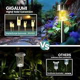 GIGALUMI Solar Lights Outdoor 24 Pack Stainless Steel Waterproof Warm White view 3