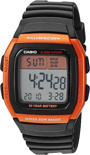 casio men's chronograph black resin strap watch