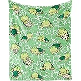 CaomeiWu Sea Turtle Throw Blanket, 50" x 40" Flannel Cute Sea Turtles Themed Green Throw, Soft Lap Nap Throw Blanket for Home Boys Girls Women Sea Turtle Lovers Gifts