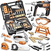 OCHIDO Kids Tool Set with Tool Box & Electronic Toy Drill, 41PCS Toddler Tool Set Kids Construction Toys for Ages 3,4,5,6,7,8, Kid Tools Boy Toys for Boys Christmas Birthday Gifts