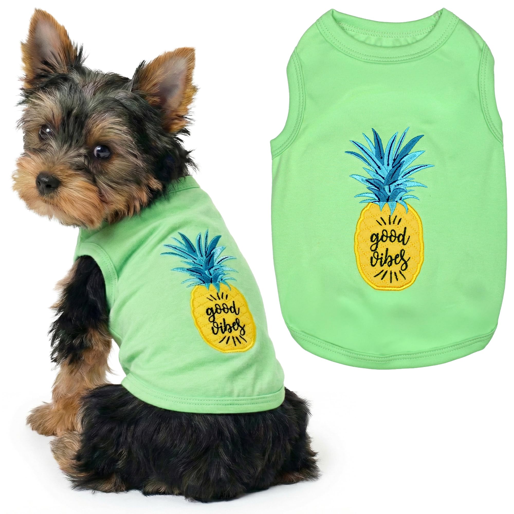 Parisian Pet Pineapple Dog Cat Clothes Tee Shirts Dog T-Shirt, XS