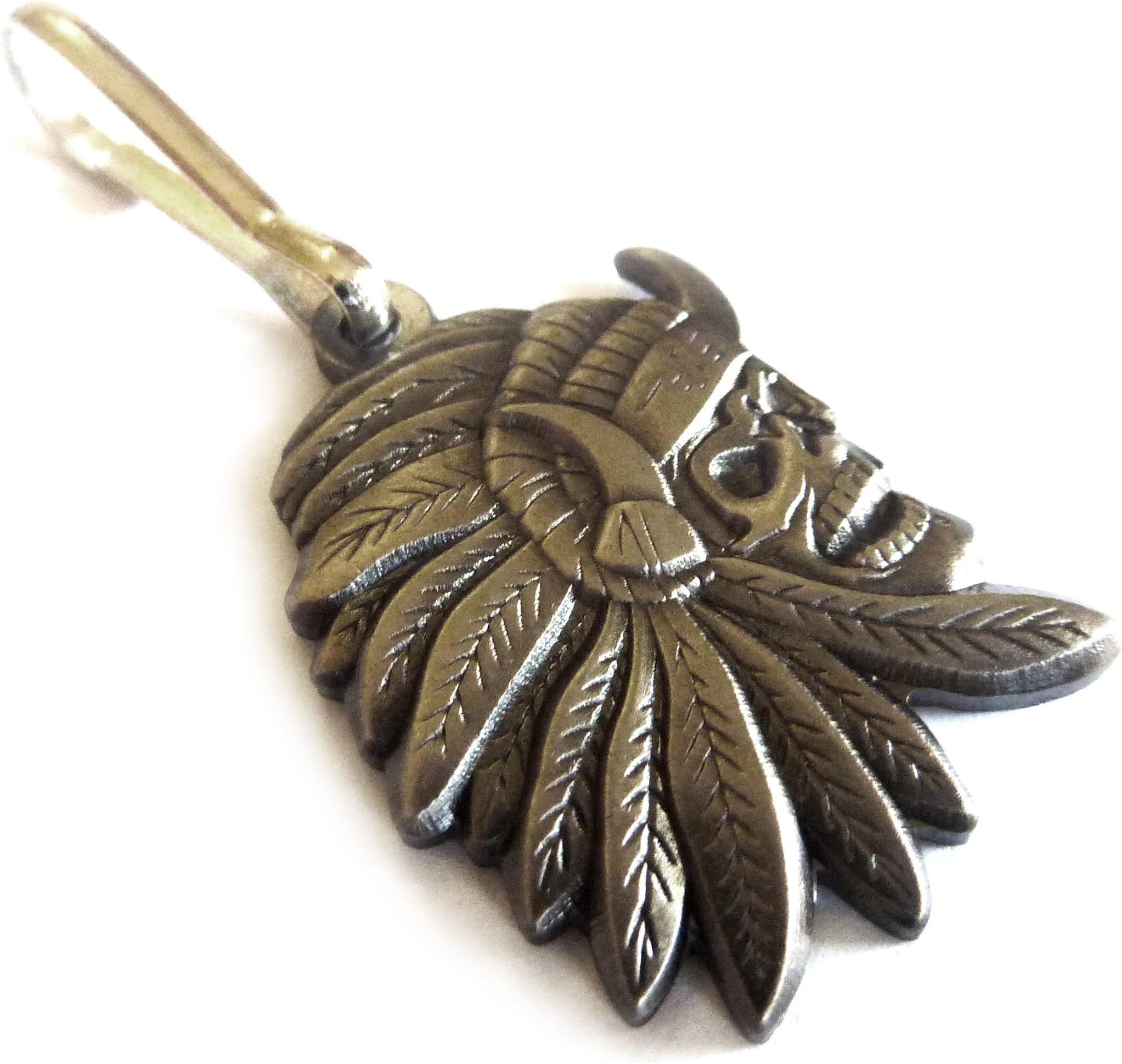 Indian Chief Skull Skeleton Biker Motorcycle Bag Jacket Backpack ZIPPER PULL CLIP