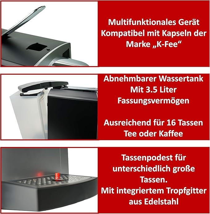 Teekanne Pro Edition Capsule Machine For Tea And Coffee Multifunctional Machine Including 48 Capsules And 2 Double Walled Glasses Value Of 35 K Fee Capsules Compatible Tea Coffee Machine Amazon De Kuche Haushalt