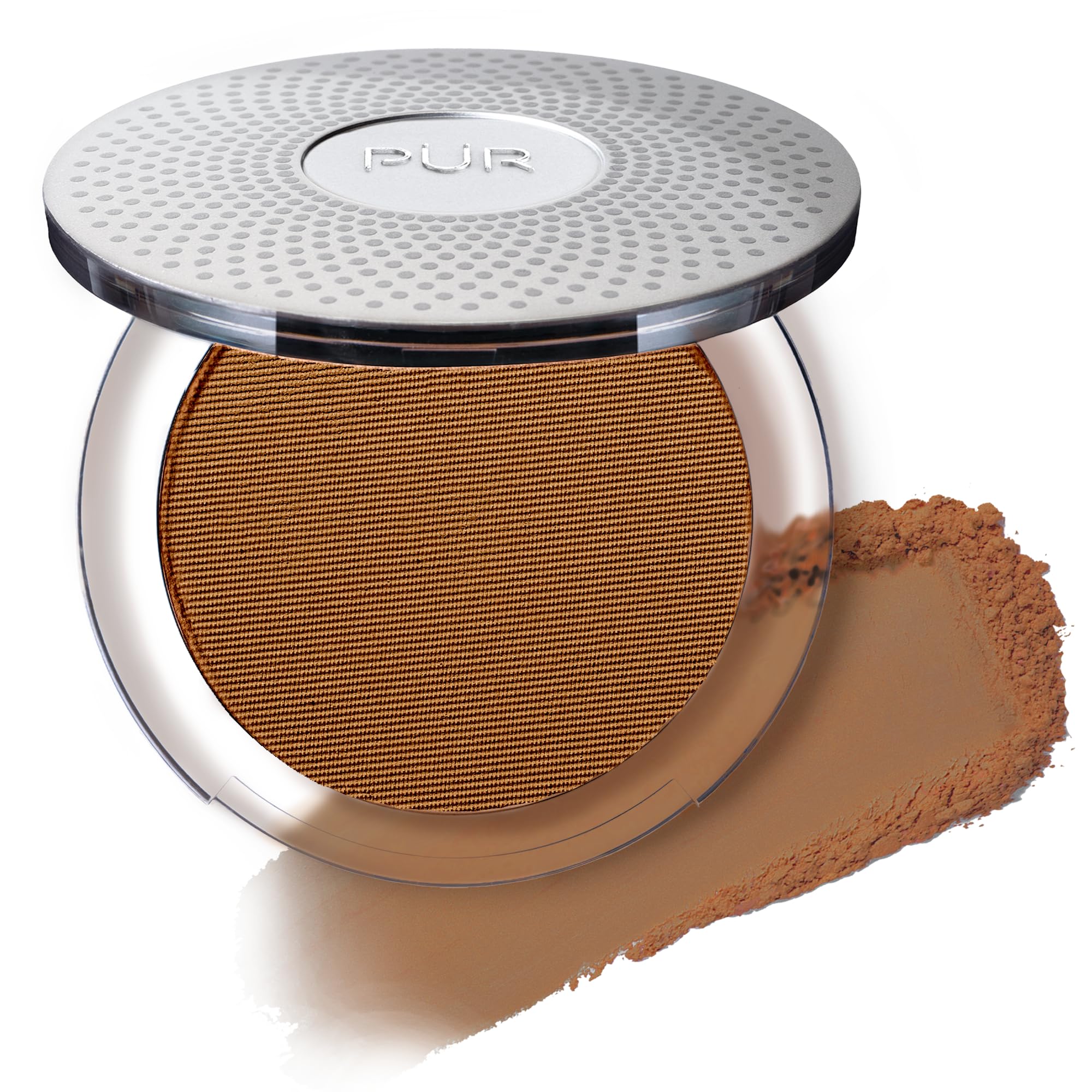 PUR Beauty 4-in-1 Pressed Mineral Makeup Powder Foundation with SPF 15 – Concealer & Finishing Compact Pressed Powder for Face – Buildable Medium to Full Coverage Foundation Powder (Cocoa)