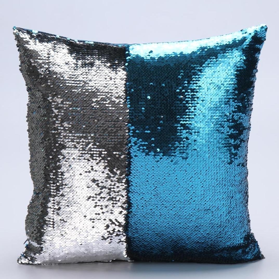 Amazon Com Egmy Christmas Xmas Gift For Friends Diy Two Tone Glitter Sequins Throw Pillows Decorative Cushion Case Sofa Car Covers F Garden Outdoor