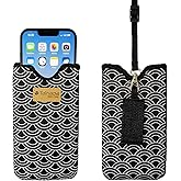 Tainada Men Women Neoprene Shockproof Cell Phone Sleeve Pouch Carrying Case w/Neck Lanyard, Belt Loop Holster for iPhone 17/16 Pro Max, Air, 16 Plus, Samsung S25+, S24, A56, Z Fold7 (Black Waves)