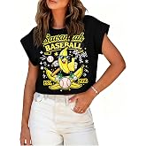 Baseball Shirt Women Game Day Baseball Team Tshirt Sport Fan Tops | Baseball Jersey Women Game Day Shirt Baseball Player Graphic Tees Button up Short Sleeve Fan Tops