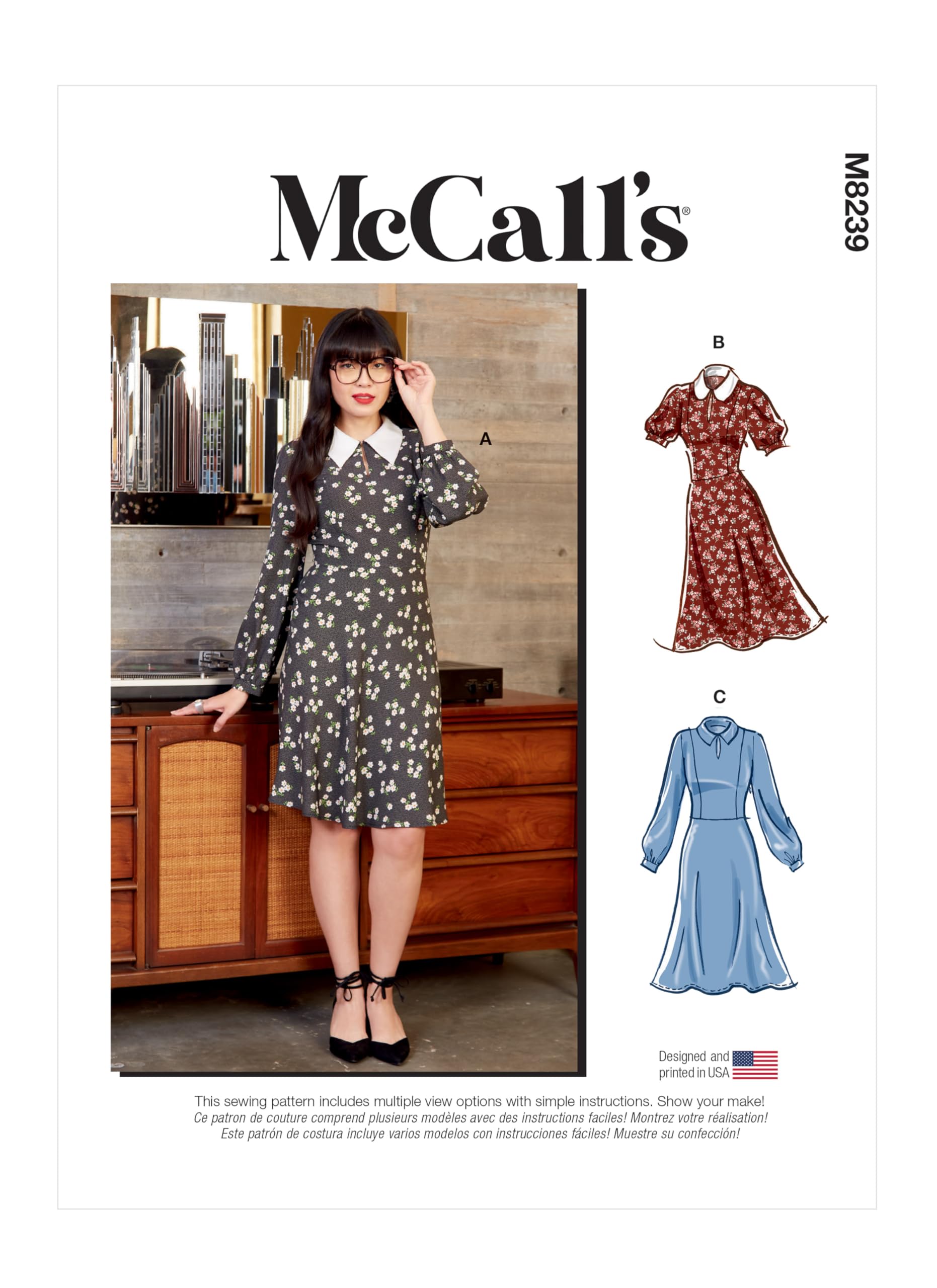 McCall's Sewing Pattern M8239A5 Misses Dress