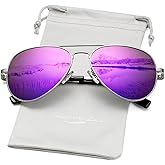 AIEYEZO Classic Aviator Polarized Sunglasses for Men Women Spring Hinge Metal Frame UV400 Protection