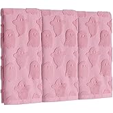 Hahafelt 3 Pcs Pink Ghost Halloween Hand Towels for Bathroom 100% Cotton Jacquard Decorative Kitchen Dish Towels for Halloween Bath Seasonal Kitchen Decor Gift Spa Gym Sport, 13.8 x 29.5