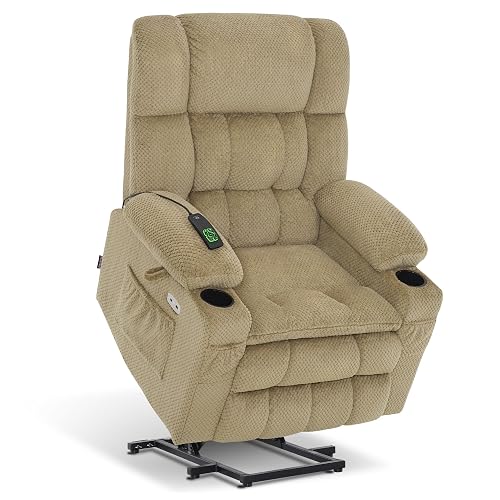MCombo Large Dual Motor Power Lift Recliner Chair Sofa with Massage and ...