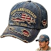 250th Anniversary USA Hat 1776-2026 American 250 Year Anniversary Adjustable Patriotic Baseball Cap for Men Women