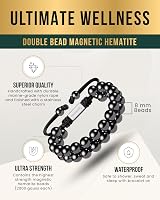MagnetRX Magnetic Hematite Bracelet MAX Strength 8mm Beaded Men Women view 4