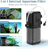 AQQA Internal Aquarium Filter 600L/h 6W Quiet with Rainfall Aerator 200L view 2