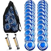 Realspring 24 Pcs Deflated Soccer Balls Bulk with Pump Bag Official Size Football for Youth Outdoor Outside Sport Training Gift Sport Training Practice Birthday Gift for Child Adult