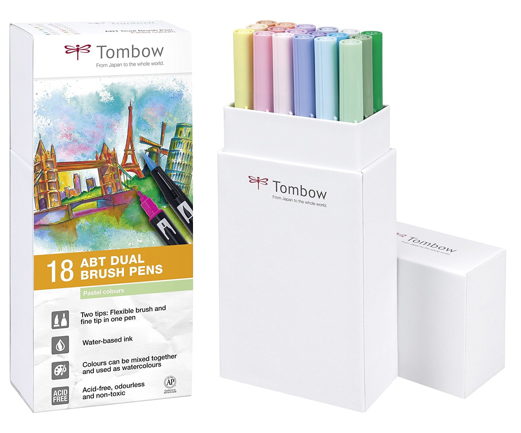 Tombow Dual Brushpens 18 Colour - Set (Pastel)