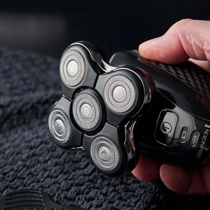 Rasoir électrique [Spécial Tête rasée/chauve] RX5 Ultimate (Ultra Rapide & Facile, 5 têtes rotatives flexibles, Résultat Précis, Utilisation sans Fil 50min,Wet&Dry) Tondeuse XR1501