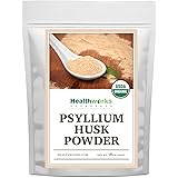 Healthworks Psyllium Husk Powder (16 Ounces / 1 Pound) | Raw | Certified Organic | Finely Ground Powder from India | Keto, Ve