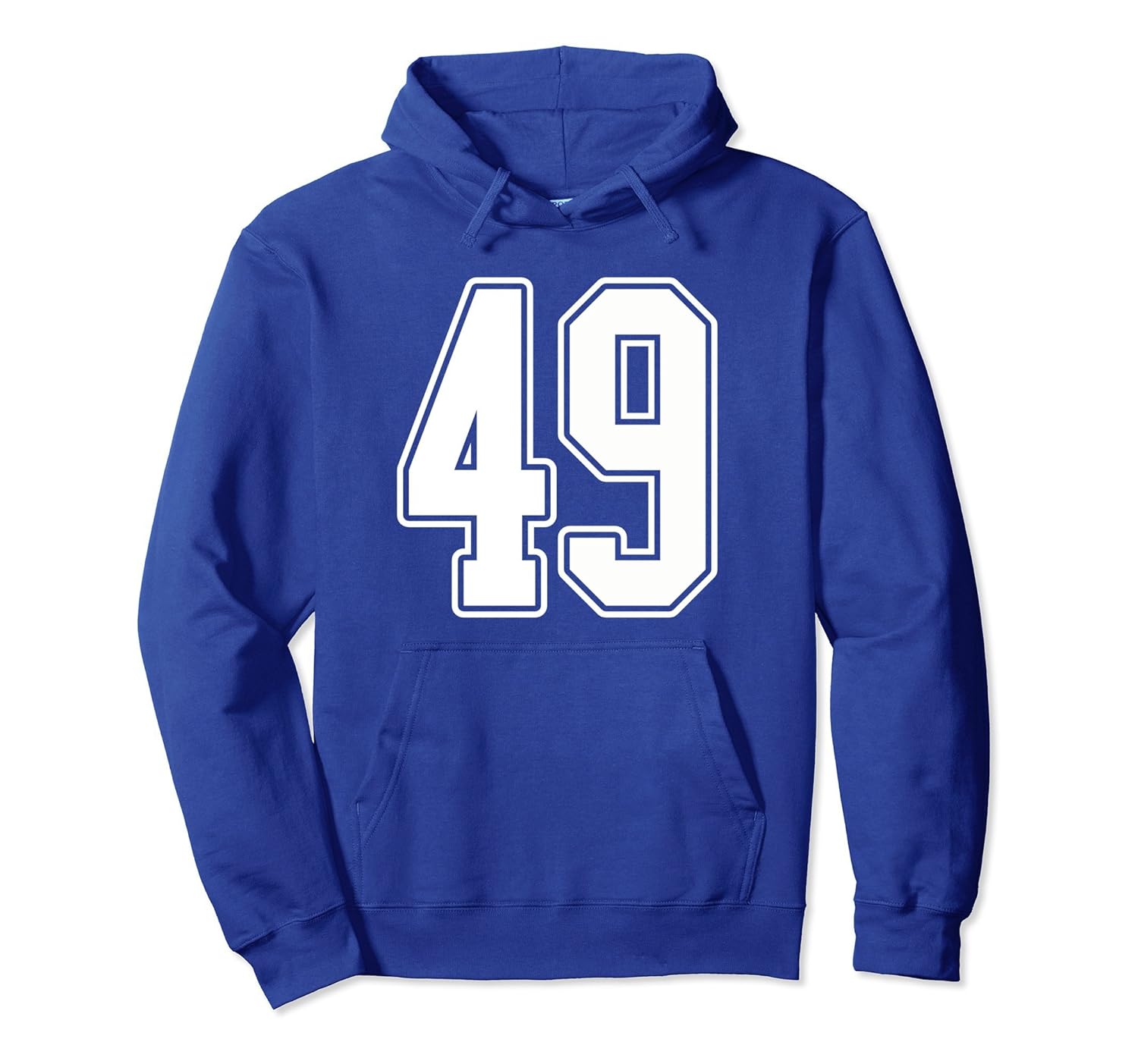 #49 White Outline Number 49 Sports Fan Jersey Hoodie-Rose