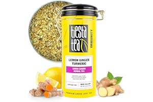 Tiesta Tea - Lemon Ginger Turmeric, Loose Leaf, Lemon Ginger Herbal Tea, Premium Blend, Non Caffeinated Herbal, Make Hot or Iced & Brews Up to 50 Cups, 5 Ounce Refillable Tin