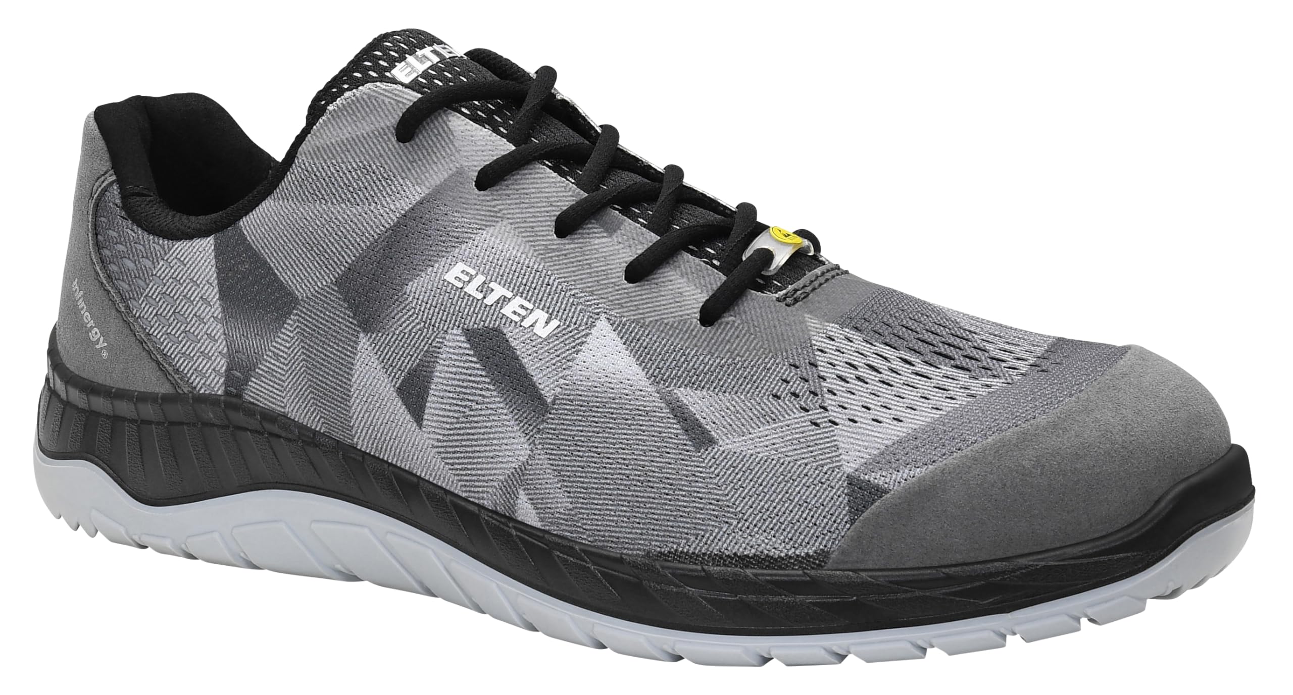 Elten ESD S1 Landon Safety Shoes, Grey, Low, Men's Trainers, Sporty, Super Light, Steel Toe Cap