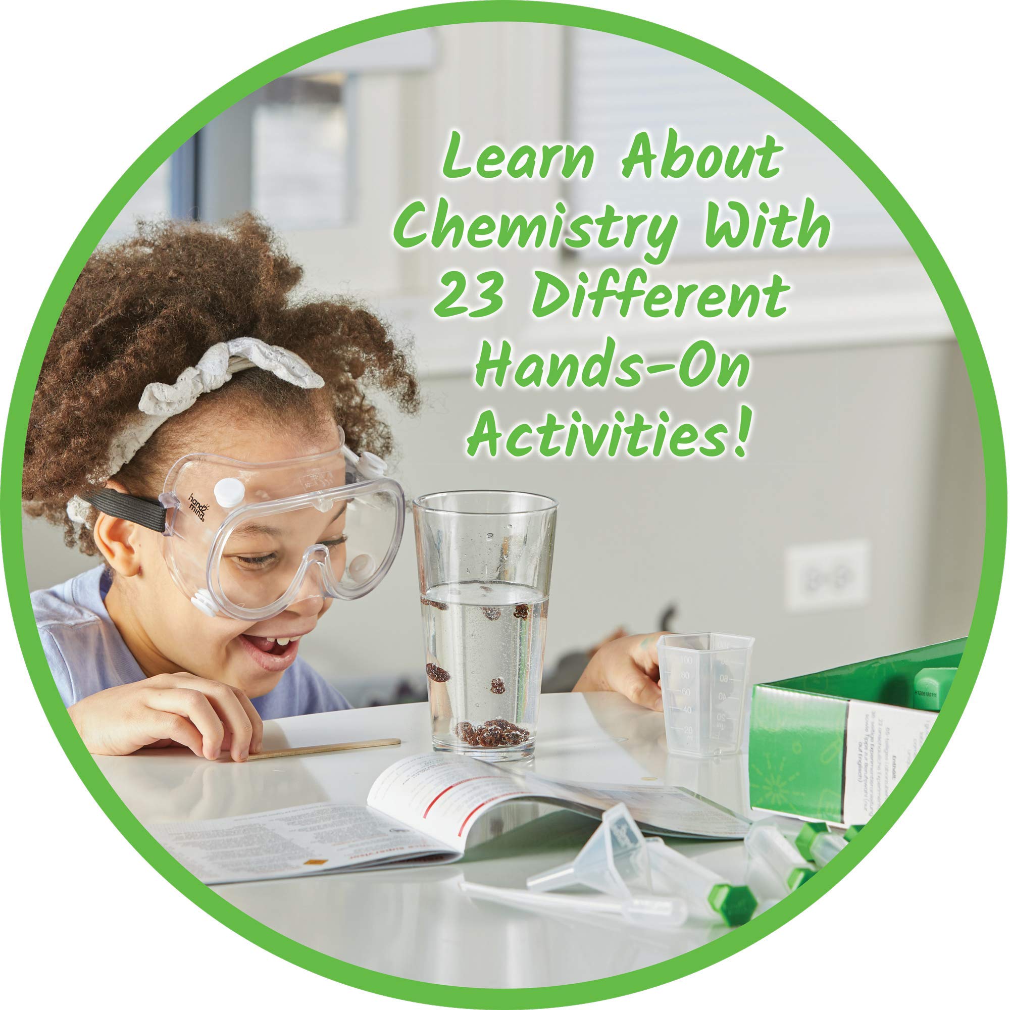 hand2mind Kickoff to Chemistry Science Lab Kit, STEM Kit, STEM Toys, Testing pH Acids and Bases Kit, Rock Candy Kit, DIY Lava Lamp Kit, Kids Science Lab Kit, Kids Chemistry Set, 23 Hands-On Activities