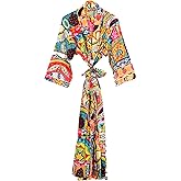Pure 100% Cotton Robe For Womens Bathrobe Dressing Gown Long sleepwear Free Size Kimono