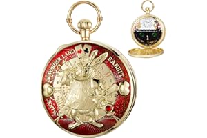 Alwesam Pocket Watch Music Box Hand Crank Playing Music Quartz Pocket Watches with Chain Movie Theme Unique Xmas Birthday Graduation Gifts
